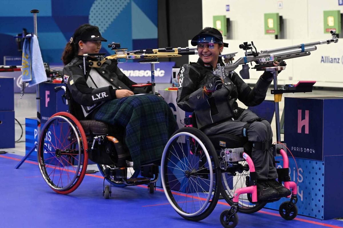 Athletes on the shooting line